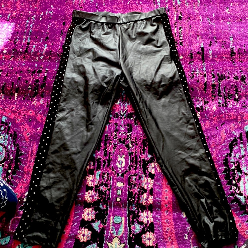 Cute leather pants with see through